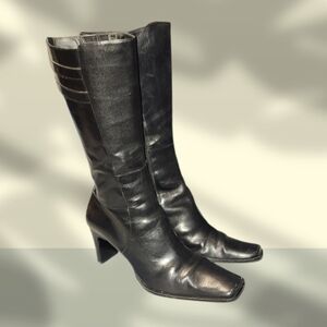 Women Vintage Leather Black Midcalf Boots By BP Size 8.5M.